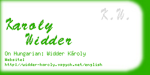 karoly widder business card